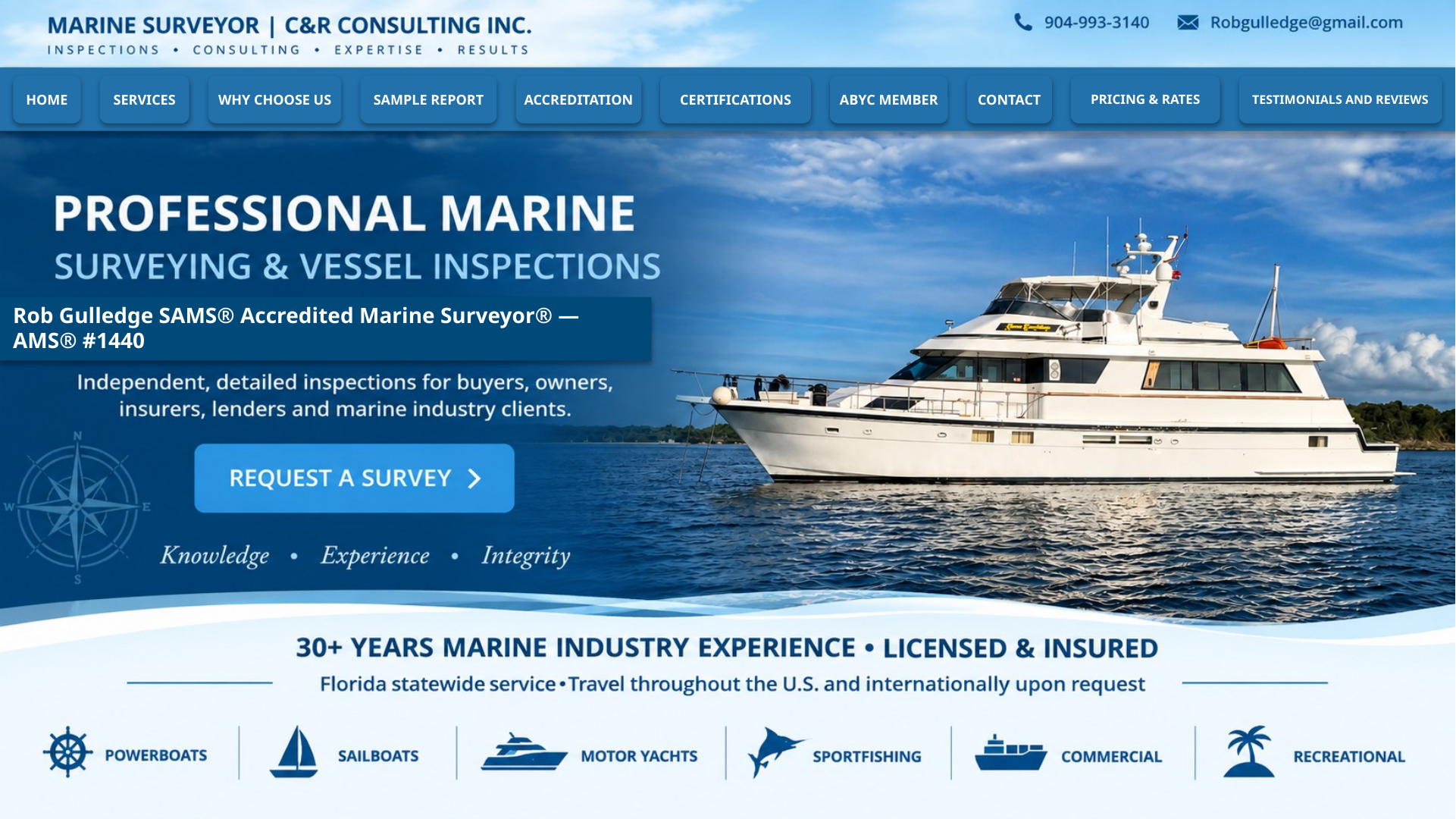 Marine Surveyor Jacksonville FL | SAMS® AMS® #1440 | C&R Consulting