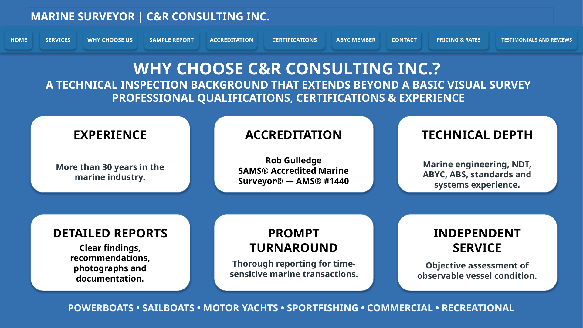 SAMS® Accredited Marine Surveyor Jacksonville FL | Rob Gulledge