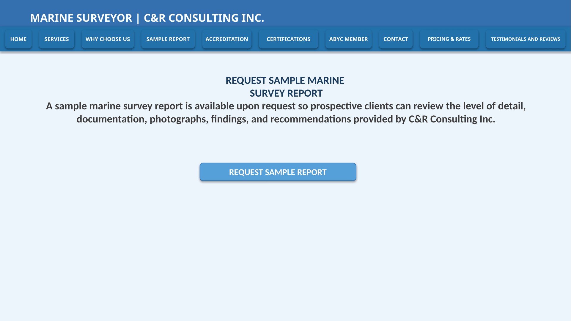 Request Sample Marine Survey Report | Jacksonville FL | C&R Consulting